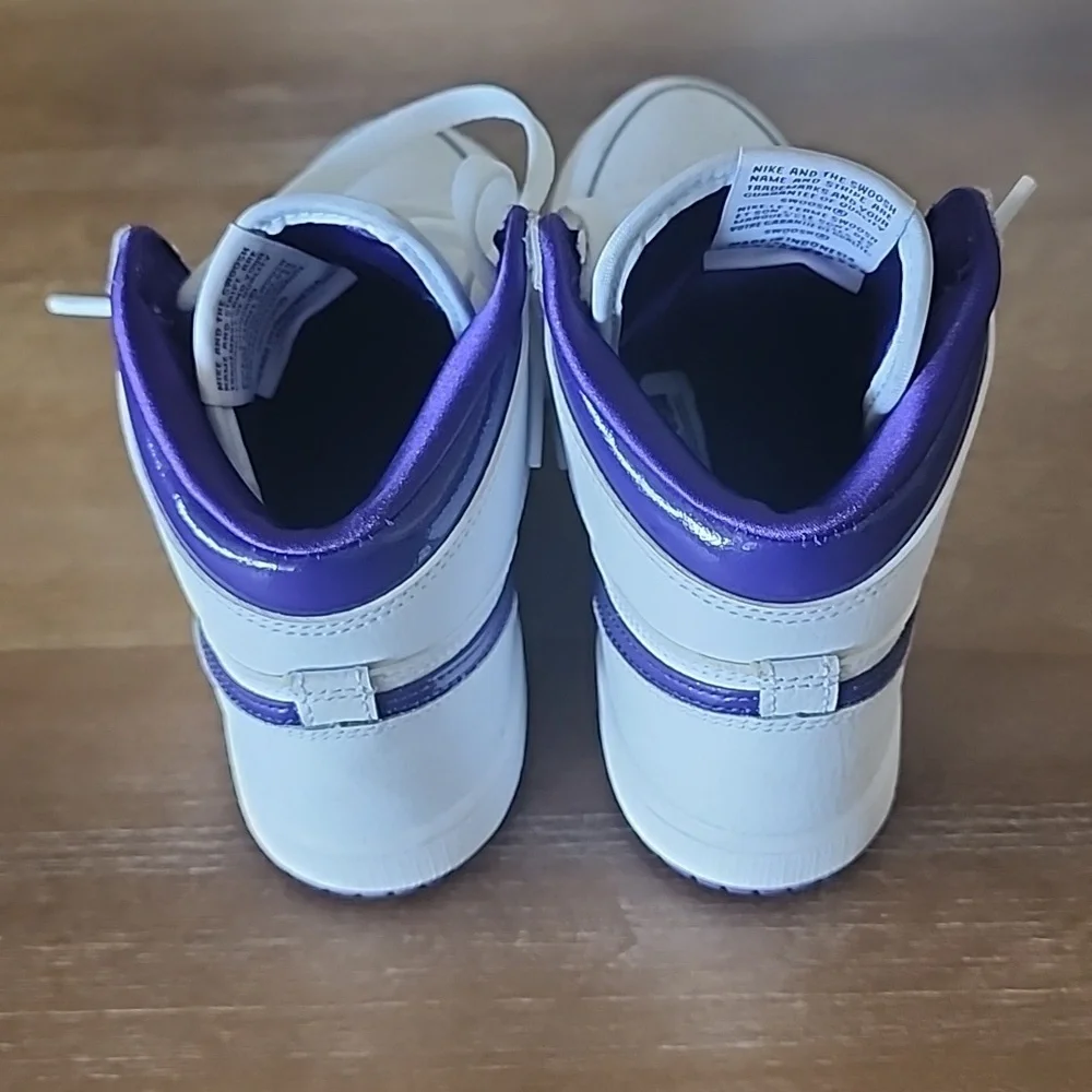 Nike Air Jordan 1 High Court Purple White Youth 3Y Sneakers CU0449-151